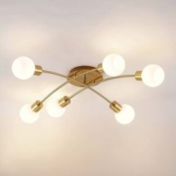 Lindby Agmar LED-Deckenleuchte, messing, 6-fl.