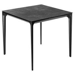 VEGA Outdoor-Tisch Linero quadratisch; 80x80x72 cm (LxBxH); Platte beton, Gestell schwarz; quadratisch