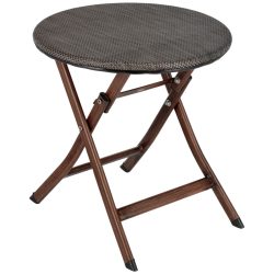 PULSIVA Beistelltisch Outdoor Romalia; 46x46 cm (ØxH); anthrazit/braun; rund