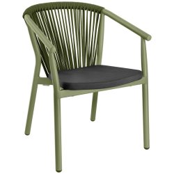 VEGA Outdoor Stapelstuhl Calvo II; 58x60x79 cm (BxTxH); Sitz anthrazit, Gestell salbei; 2 Stück / Pack