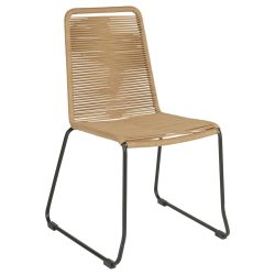 VEGA Outdoor Stapelstuhl Filea ohne Armlehne; 58x56x87 cm (BxTxH); Sitz beige, Gestell schwarz; 4 Stück / Pack