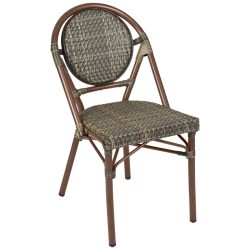 VEGA Outdoor Stapelstuhl Tolia ohne Armlehnen; 46x55x87.5 cm (BxTxH); Sitz tabak, Gestell dunkelbraun; 2 Stück / Pack