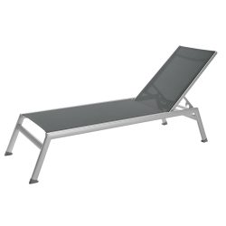 VEGA Sonnenliege Tailor; 208x59x34 cm (LxBxH); Sitz anthrazit, Gestell silber