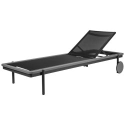 VEGA Sonnenliege Rivan; 202x72x33 cm (LxBxH); Sitz anthrazit, Gestell grau