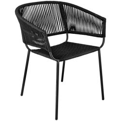 VEGA Terrassenstuhl Samo; 62.5x56x79 cm (BxTxH); Sitz schwarz, Gestell schwarz; 2 Stück / Pack