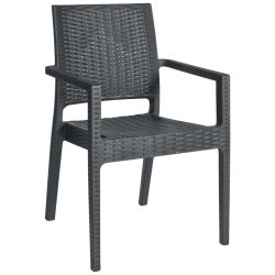 Siesta Stuhl Melrose mit Armlehne; 57x59x88 cm (BxTxH); anthrazit; 2 Stück / Pack