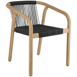 VEGA Outdoor-Stuhl Kando; 58x58x75 cm (BxTxH); Sitz anthrazit, Gestell natur; 2 Stück / Pack