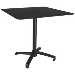 VEGA Outdoor-Aluminium-Tisch Taipa quadratisch; 80x80x72 cm (LxBxH); Platte schwarz, Gestell schwarz; quadratisch