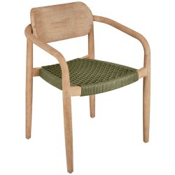 VEGA Outdoor Stuhl Mando; 56.5x50x76 cm (BxTxH); Sitz oliv, Gestell natur; 2 Stück / Pack