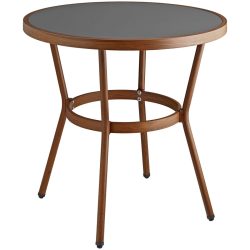 VEGA Outdoortisch Tolia; 80x74 cm (ØxH); Platte anthrazit, Gestell dunkelbraun; rund