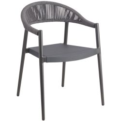 VEGA Terrassenstuhl Amelia mit Armlehnen; 59x56x78.5 cm (BxTxH); anthrazit; 2 Stück / Pack
