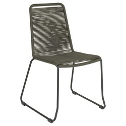 VEGA Outdoor Stapelstuhl Filea ohne Armlehne; 58x56x87 cm (BxTxH); Sitz anthrazit, Gestell schwarz; 4 Stück / Pack