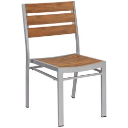 PULSIVA Outdoor-Stapelstuhl Resistance ohne Armlehnen; 46x58x85 cm (BxTxH); Sitz braun, Gestell grau; 2 Stück / Pack